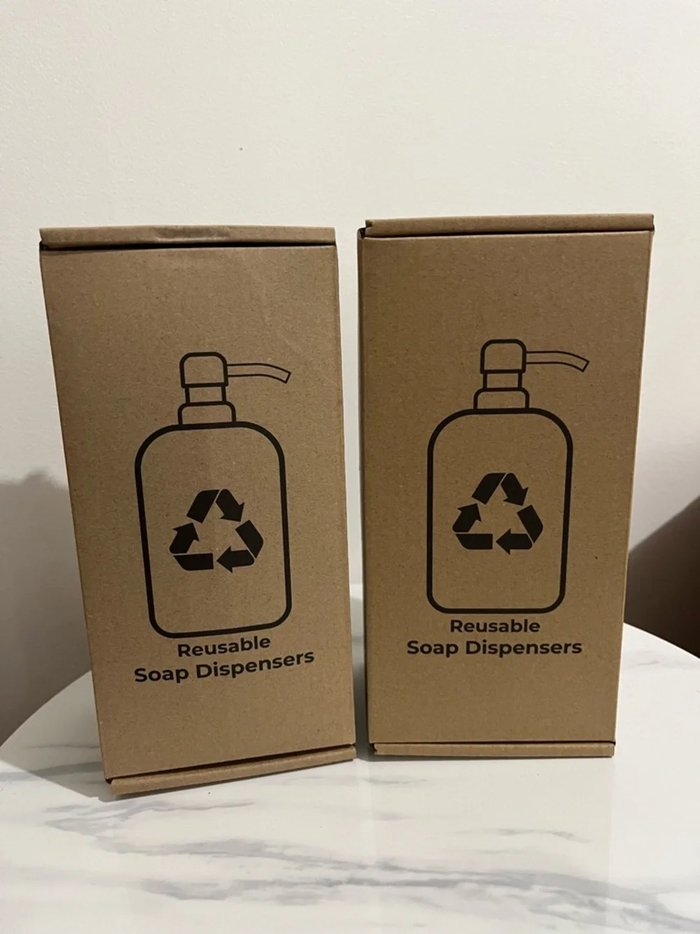 Set of 2 Clear 16 oz Glass Hand Dish Soap Dispenser Bottle with Gold Pump